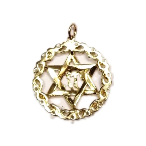 9ct Gold Solid Cut Out Star Of David Pendant