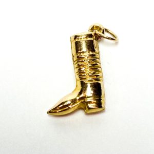 9ct Gold Horse Riding Boot Charm (London 1973)