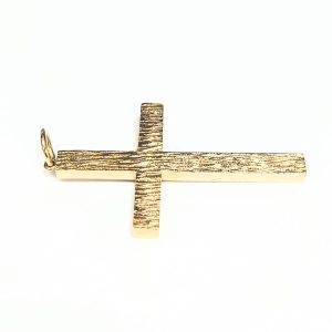 9ct Gold Barked Cross