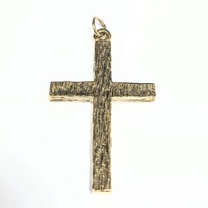 9ct Gold Barked Cross (1976)