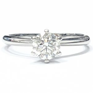 18ct White Gold GIA Certificated Diamond Solitaire Ring .90ct