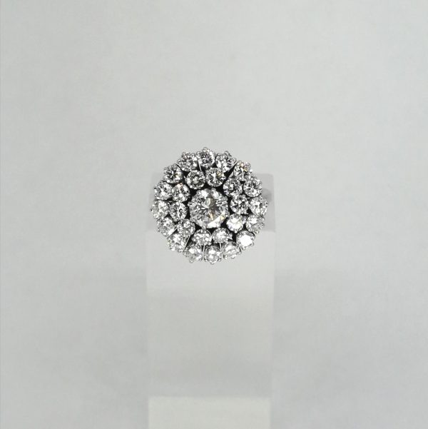 14ct White Gold Diamond Cluster Ring