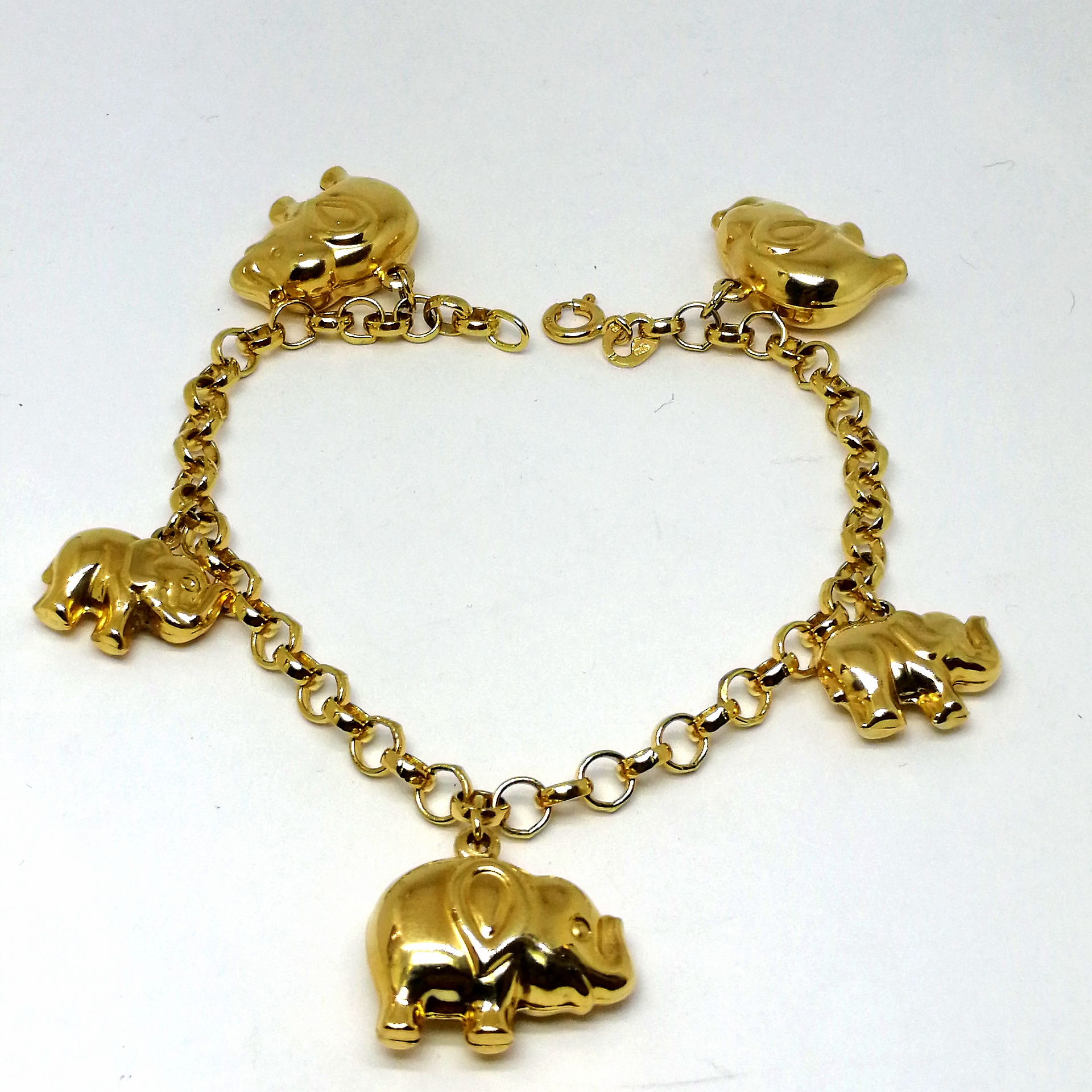 Women Cute Elephant Charm Bracelets, Gold Color Tiny Animal Pendant with  Adjustable Satellite Chain,Girls Gift Jewelry