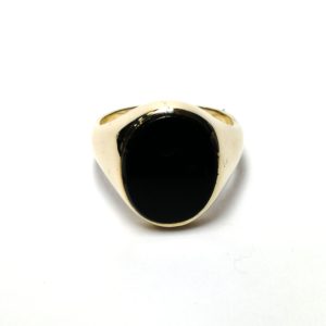 9ct Gold Oval Onyx Signet Ring