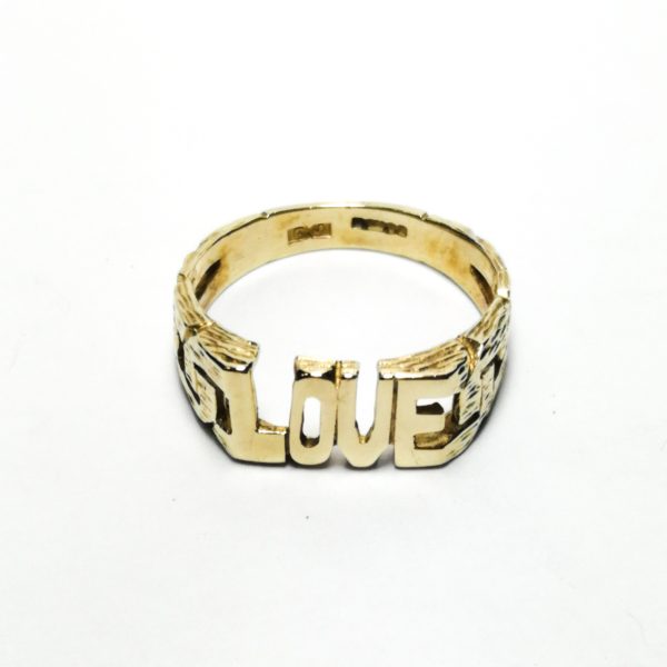 9ct Gold Love Curb Style Ring