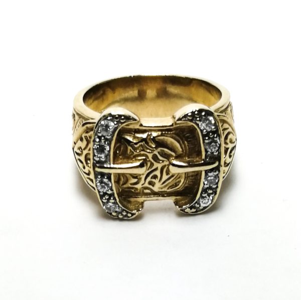 9ct Gold Double Buckle Ring