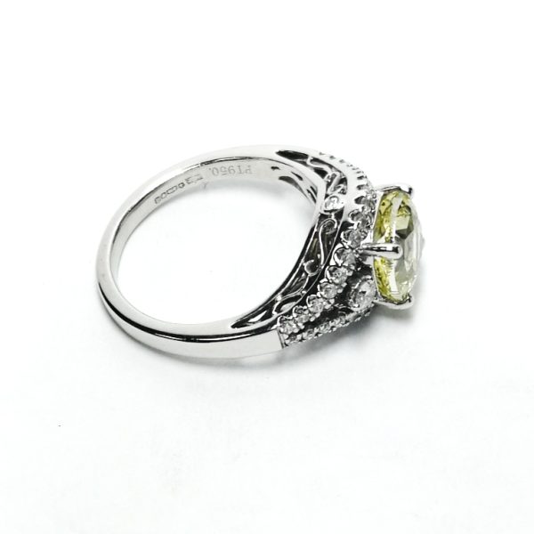 2ct Fancy Intense Yellow Diamond Platinum Ring