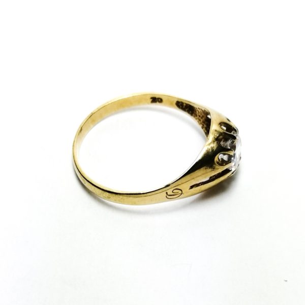 9ct Gold CZ Gypsy Ring