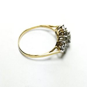 9ct Gold CZ Cluster Ring