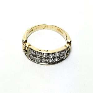9ct Gold Two Row CZ Ring