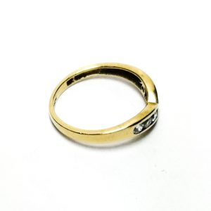 9ct Gold CZ Wishbone Ring