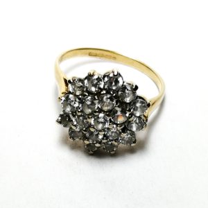 9ct Gold CZ Flower Cluster Ring