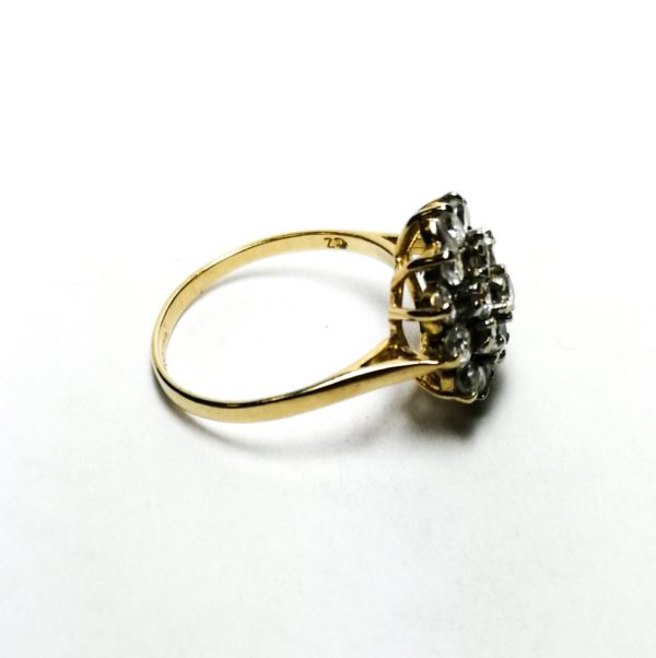 9ct Gold CZ Flower Cluster Ring