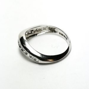 9ct White Gold CZ Curved Eternity Ring