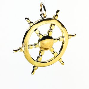 9ct Gold Ships Wheel Pendant