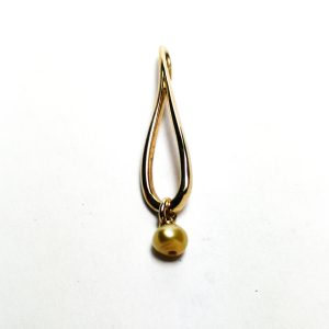 9ct Gold Pearl Loop & Drop Pendant