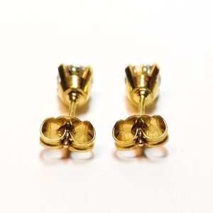 18ct Gold GIA Triple X Certificated 1ct Diamond Stud Earrings