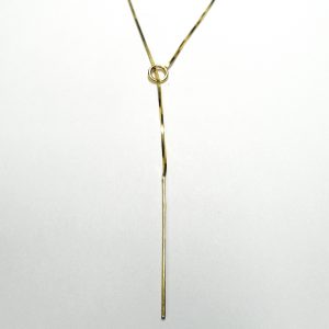 9ct Gold Squared Snake Lariat Chain