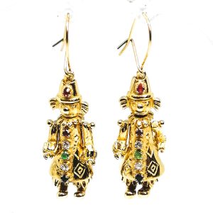 9ct Gold Clown Drop Earrings
