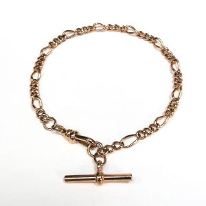 9ct Rose Gold Figaro With T-bar & Swivel Clasp