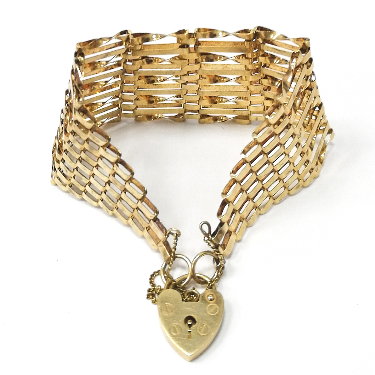 Buy Vintage 9ct Gold Gate Bracelet 427 Grams Online in India  Etsy