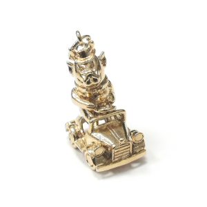 9ct Gold Pig In Car Charm (1963)