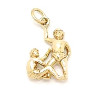 9ct Gold Vintage Zodiac Gemini Pendant