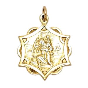 9ct Gold Fancy St Christopher Pendant