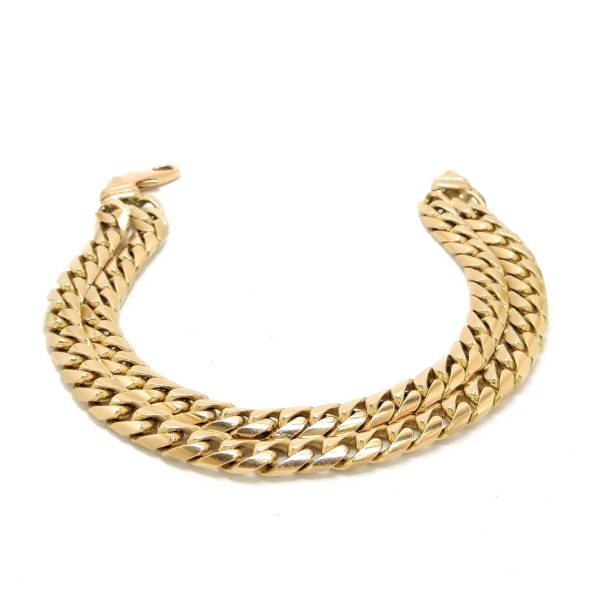 9ct Gold Double Row Curb Link Bracelet 48.2g