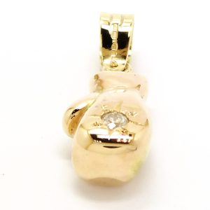 9ct Gold Solid Diamond Boxing Glove .29ct