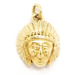 9ct Gold Indian Chief Pendant