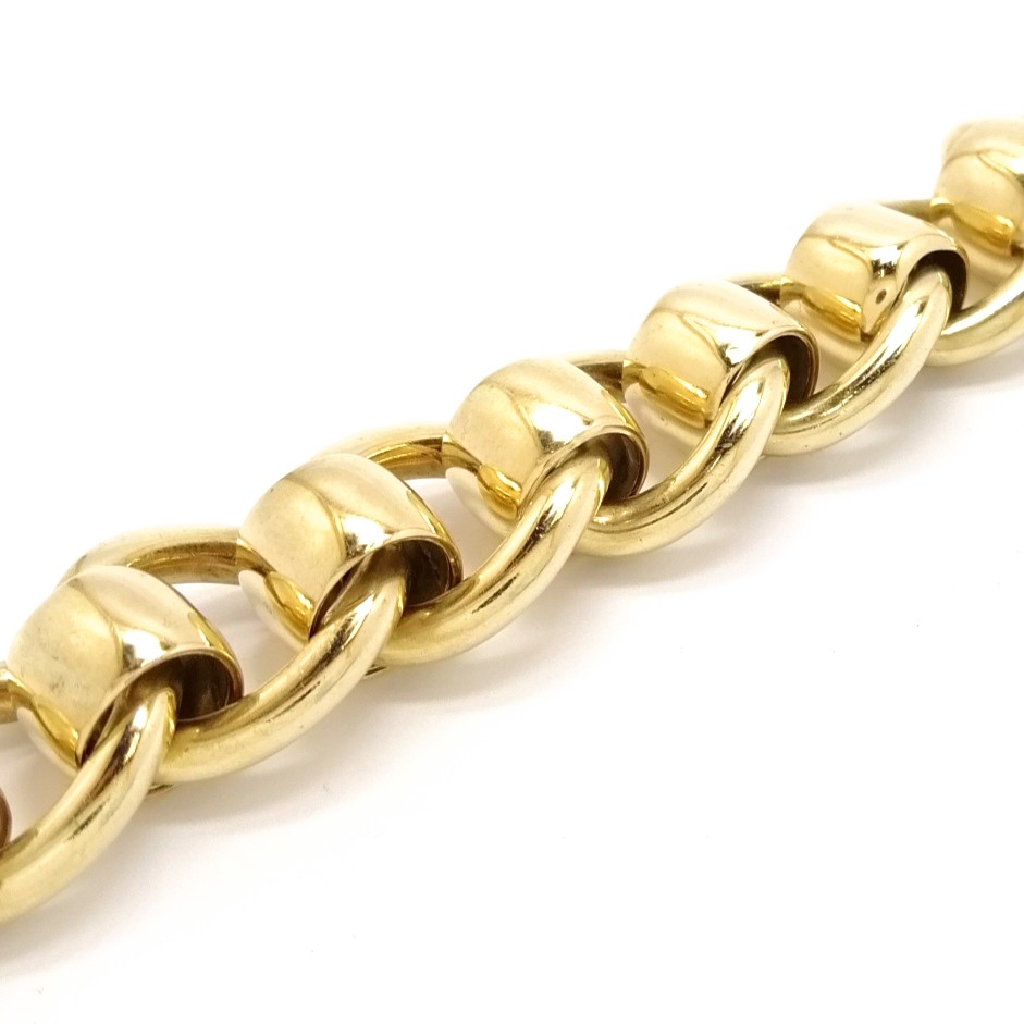 Goldsmiths 9ct Yellow Gold Beaded Chain Bracelet G10FCBGS07 | Goldsmiths