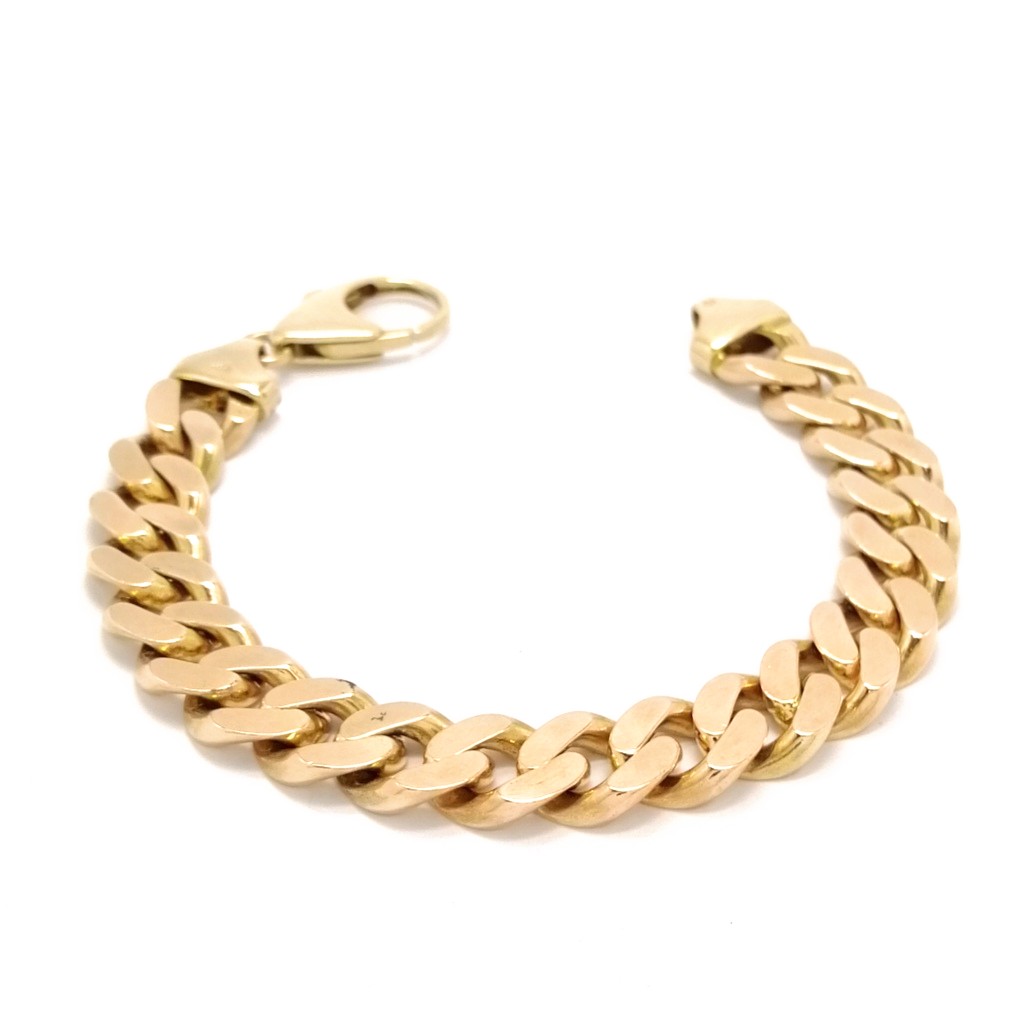 9ct Gold Solid Curb Bracelet 60.5g - Vintage Jewellery & Watches Online