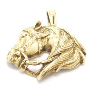 9ct Gold Horse Head Pendant