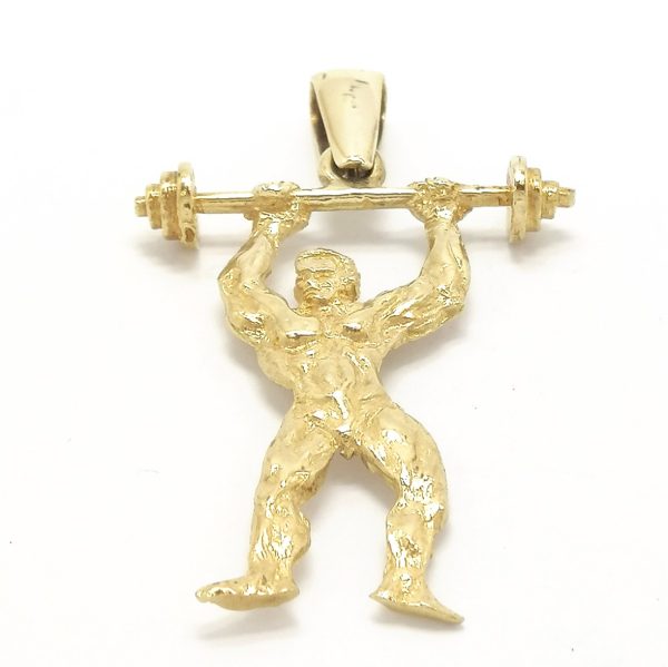 9ct Gold Weight Lifter Pendant