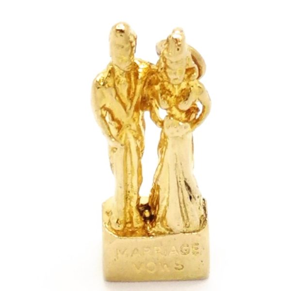 9ct Gold Vintage Bride & Groom Charm