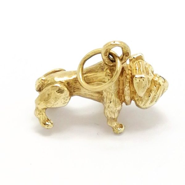 9ct Gold Solid Bull Dog Pendant