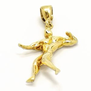 9ct Gold Muscle Man Pendant