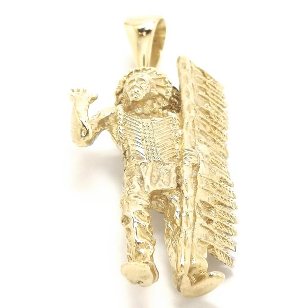 9ct Gold Indian Chief Pendant 29.7g