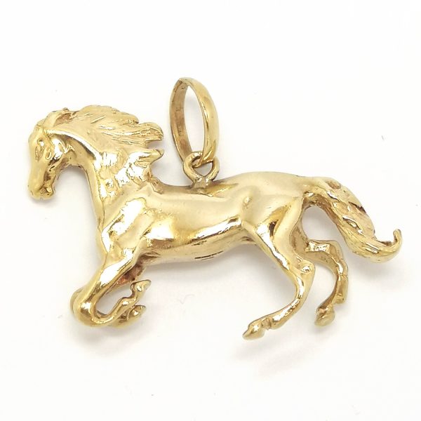 9ct Gold Solid Horse Pendant 41.8g