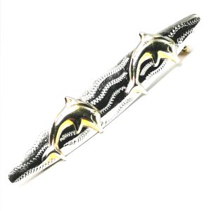 9ct Gold Double Dolphin Brooch