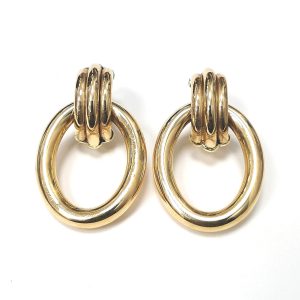 14ct Gold Fancy Hoop Stud Earrings