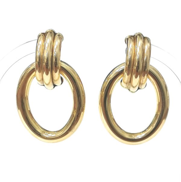 14ct Gold Fancy Hoop Stud Earrings