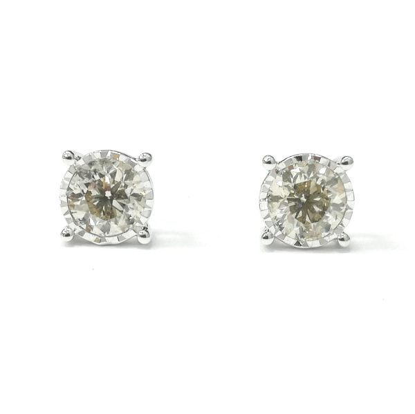 Diamond Solitaire Ear Studs 2cts