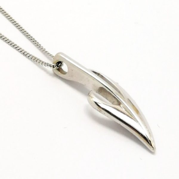 9ct White Gold Fancy Pendant With Chain