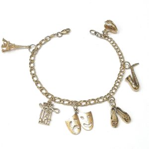 9ct Gold Charm Bracelet with Six Charms