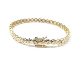9ct Gold CZ Line Bracelet