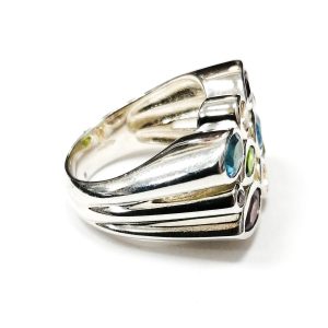 Silver Multi Stone Dress Ring