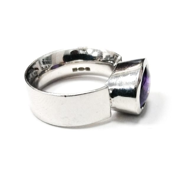 Silver Purple CZ Ring