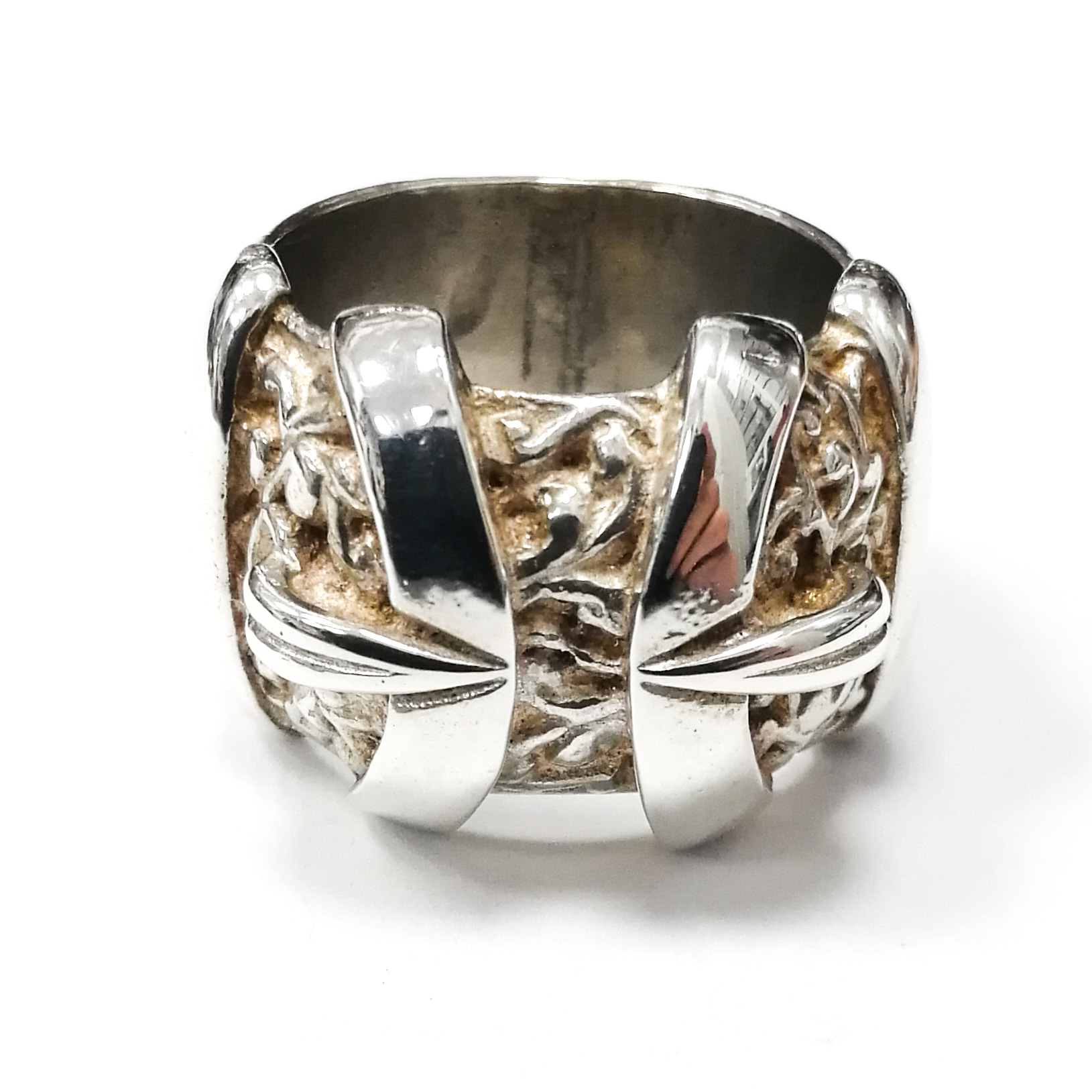 Silver Double Buckle Ring - Vintage Jewellery & Watches Online